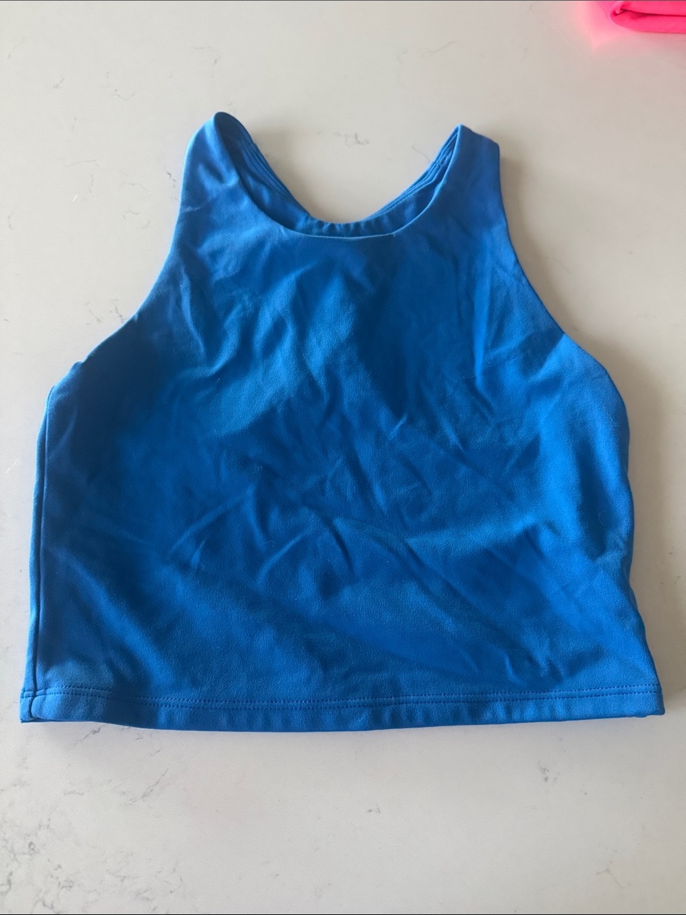 CRZ YOGA Kids Solid Blue Athletic Crop Tank